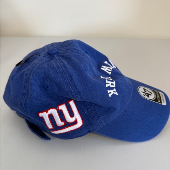 '47 Clean Up New York Giants Upside-Down Unstructured Strap Back Cap Hat Blue - Picture 2 of 6
